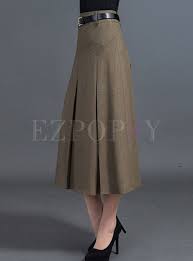 Casual A Line Patchwork Pleated Skirt Ezpopsy Com Etekli Kiyafetler Uzun Etek Klasik Moda