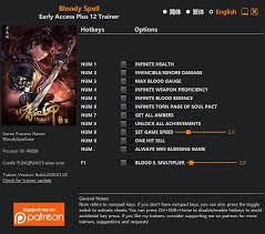 Bloody Spell Trainer 12 Early Access V2020 01 02 64 Bit Fling Download Gtrainers