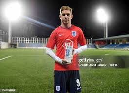 Emile Smith Rowe of England is put under pressure by Daniel Bienert... News  Photo