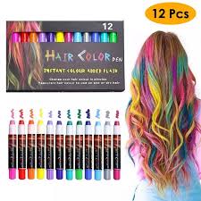 Hair chalk comb temporary hair color dye for kid girls party and cosplay diy. 12 Color Temporary Hair Chalk Pens Crayon Salon Washable Hair Color Dye Safe For Party Christmas Gift For Kids Lazada Ph
