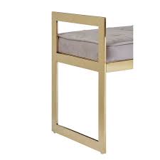 Offering the collection in 18 karat gold. Allure Mink Velvet Seat And Gold Metal Stainless Steel Frame Bench Oak Furniture House