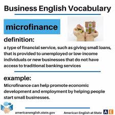 Microfinance English Vocabulary Learn English Learn English Vocabulary