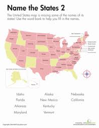 Fill In States Map Worksheet Education Com Social Studies Worksheets Third Grade Social Studies Social Studies Resources