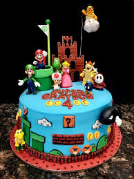 Super mario brothers edible round birthday cake topper decoration personalised. Super Mario Cake By Pixie Lyrique On Deviantart