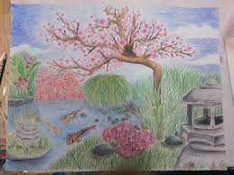 Japanese Garden Or It Seems To Be By Shirotiger On Deviantart Japanese Garden Japanese Color Pencil Drawing