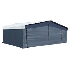 Arrow 20 Ft X 20 Ft Fabric Carport Enclosure Kit 10183 The Home Depot