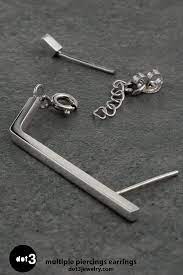 304 My 7pm Date Multiple Piercing Earrings Multiple Piercings Earrings Gold Bar Earrings Simple Earrings