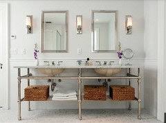 Use a measuring tape and a pencil to mark your spots sconces placement. Bathroom Wall Sconce Placement