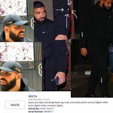 Drake X Nike Yesterday Drake Wore This Nike Cap Saying Nocta See Pic Reportedly Nocta Is Owned By Dream Crew Ip A Co Venture Drizzy Is A Part Of See Pic Drake Has