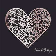 Chart pattern for floral heart. Free Vector Floral Heart Composition