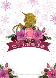 Unicorn Birthday Invitation Card Template Free Free Printable Golden Unicorn Birthday Invitation Template Dre Unicorn Birthday Invitations Printable Unicorn Birthday Invitations Printable Unicorn Birthday