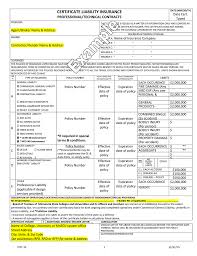 The first mention of contractual liability in the 2013 cgl policy is as the title of an exclusion. Certificate Liability Insurance Professional Technical Contracts Date Cert