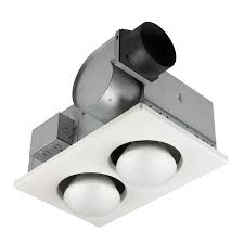 Some fans will also double as lights or heaters — a great perk for bathrooms. 9427p Nutone Ceiling Bathroom Exhaust Fan Infrared Heater 70 Cfm 2 250 Watt Bulbs 4 0 Sones