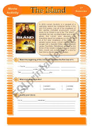 The island (2005) is a science fiction film directed michael bay and starring ewan mcgregor and scarlett johansson. Movie Activity The Island Esl Worksheet By Ismfero