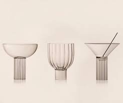 Agustina Bottoni Calici Milanesi Glassware The Set Consists Of A Martini Glass A Champagne Coupe And A Wine Glass And Were