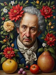 Lula Shaw dengan bunga dan buah-buahan