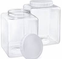 Amazon.com: Elsjoy 2 Pack 1.3 Gallon Plastic Jars, Plastic Gallon  Containers with Lids, Large Square Plastic Food Storage Jar for Kitchen,  Dry Food, ...