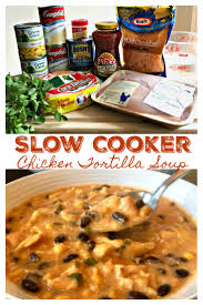 Hearty chicken tortilla soup filled with vegetables, chicken, chipotle peppers and fresh cilantro. Slow Cooker Chicken Tortilla Soup Easy Sweet Little Bluebird