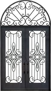 Double Wrought Iron Door With Swirl Centre Arched Top Feature Wrought Iron Doors Wrought Iron Wall Decor Iron Doors