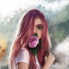 znalezione obrazy dla zapytania صور بنات كيوت مع ورد illustration girl photo art art films