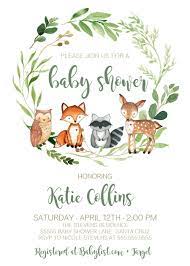 Woodland Baby Shower Invitation Boy Gender Neutral Instant Etsy Woodland Baby Shower Invitations Boy Woodland Animal Baby Shower Invitations Baby Shower Woodland Theme