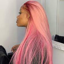 Lace frontal wig for beginners | my first wig. Arabella Human Hair Wigs 613 Blonde Straight 13x4 Inch Lace Frontal Wig Can Dye To Pink Blue Green Purple Silver Ginger Orange Hair Styles Pink Hair Wig Hairstyles