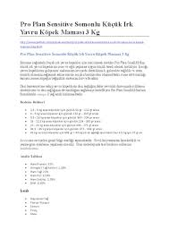 Pro Plan Sensitive Somonlu Kucuk Irk Yavru Kopek Mamasi 3 Kg Pdf Pdfsr Com