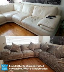 Sofa couch chair cushion fabric repair patch 6x12 tear aid: Recover Your Sofa From Leather To Fabric Stunning Transformation And A Lot Cheaper Than Buying New Rescot Upholstery