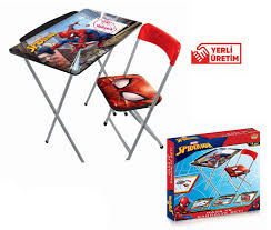 Spiderman Cocuk Ders Calisma Masasi Masa Sandalye Set
