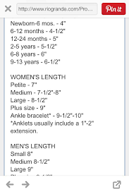 Bracelet Size Chart Bracelet Size Chart Hemp Bracelets