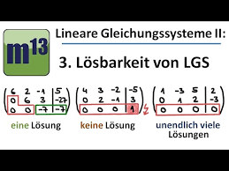 Losungsmenge Linearer Gleichungssysteme Eine Losung Keine Losung Unendlich Viele Losungen Youtube