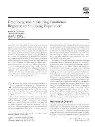 An innocent bystander was murdered in cold blood in. Pdf Describing And Measuring Emotional Response To Shopping Experience