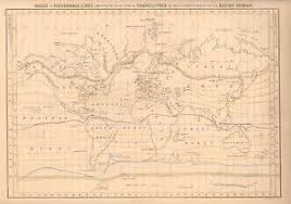 details about 1850 antique map world a chart of isothermal lines