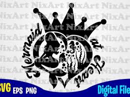 Mermaid At Heart Ariel Mermaid Svg Beach Svg Summer Svg Funny Mermaid Design Svg Eps Png Files For Cutting Machines And Print T Shirt Designs For Sale T Shirt Design Png Buy