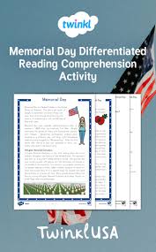 Celebrate Memorial Day In Your Reading Class With This Fun Differentiated Reading Pass Reading Comprehension Activities Reading Passages Differentiated Reading