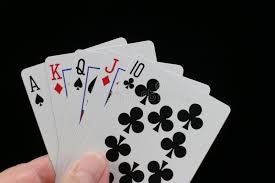 Poker Hand With Straight Poker Hand With Ace High Straight On A Black Backgroun Ad Straight Hand Poker Ace Poker Hands Poker Digital Design Trends
