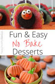 Keep the kids entertained on thanksgiving with a diy cupcake decorating station using toasted coconut, sprinkles, marshmallows, and gummy candy. Happy Healthy Families Cute Thanksgiving Dessert Recipes You Don T Have To Bake
