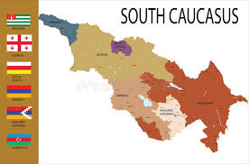 Map Of South Caucasus Map Of South Caucasus With Armenia Georgia Ossetia Abkhazia Azerbaijan Stock Illustration In 2020 Map Book Projects Illustration