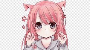 Cute hamster holding the cheek cartoon illustration. Catgirl Kawaii Anime Chibi Cat Animals Black Hair Png Pngegg