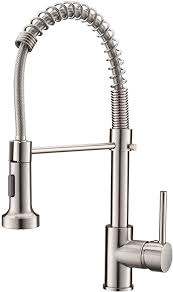 $10.00 coupon applied at checkout. Commercial Pull Down Sprayer Kitchen Sink Faucet Modern Stainless Steel Single Handle Spring Pull Down Kitchen Faucet With Sprayer Brushed Nickel Amazon Com