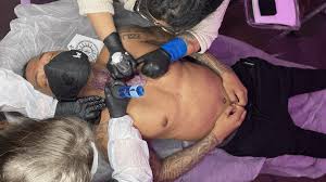 In many instances, a tattoo of a number such as this has gang affiliation. Nick Cannon Gets Tattooed By Two Artists At Once Tattoo Ideas Artists And Models