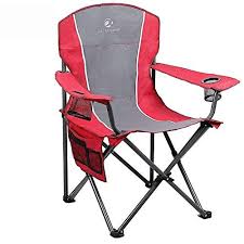 Alpha Camp Folding Camping Chair Heavy Duty Support 350 Lbs Oversized Steel Frame Collapsible Padded Arm Chair With Cup Holder Quad Lumbar Back Chair Portable F Folding Camping Chairs Camping Chairs