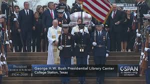 Parents george and barbara bush are shown sitting on the loveseat, their sons george w. President George H W Bush Interment At Presidential Library And Museum C Span Org