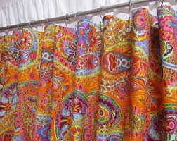 Boho Shower Curtain Paisley Shower Curtain Tangerine Orange Shower Curtain Bohemian Home De Boho Shower Curtain Paisley Shower Curtain Orange Shower Curtain