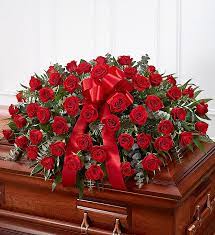 So, take care of your cut roses by having the perfect amount of vase water, the right mix of flower food, prune the rose stems for added beauty and health, and cut the stems for longer lasting beautiful roses. Red Rose Half Casket Cover 1800flowers Com 91232