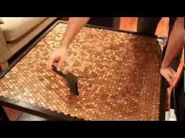 How to make a penny coffee table step 1: 41 Penny Table Ideas Penny Table Penny Floor Penny