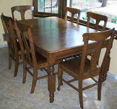 Antique Oak Dining Table With Two Leaves Oak Dining Table Dining Table Table