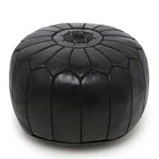 Black And White Ottoman Pouf Black Moroccan Pouf Moroccan Leather Pouf Moroccan Pouf Leather Pouf Ottoman