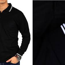 Desain baju polos depan belakang warna hitam. Jual Polo Polos Kerah List Lengan Panjang Warna Hitam Murah I Polo Shirt Polos I Grosir Kaos Kerah Murah Lengan Panjang Di Lapak Distro Kereen Bukalapak