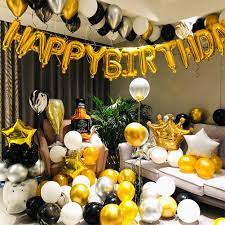 5 out of 5 stars. Amazon Com Yinqin Luxurious Black Gold Party Birthday Balloon Set 110pcs Include Happy Birthday Letter Aluminum Film Balloon Birthday Decoration Party Decoration Balloon With Inflator Dot Glue Straw And Tape Party Decorations Black